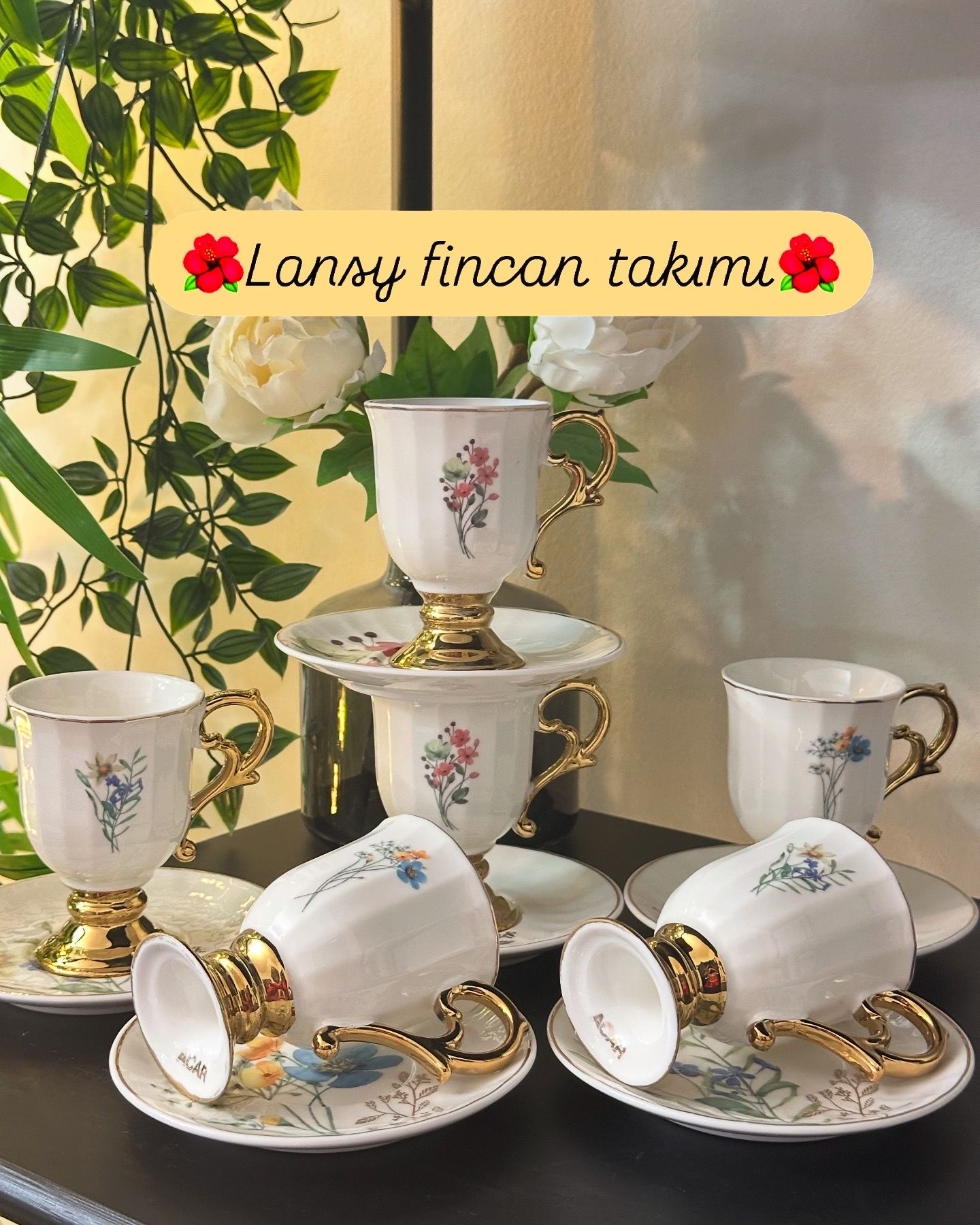 LANSY 6’Lİ PORSELEN KAHVE FİNCAN TAKIMI