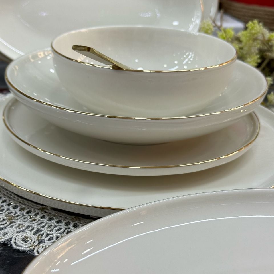 CRYSTAL 6 KİŞİLİK 27 PARÇA GOLD YEMEK TAKIMI