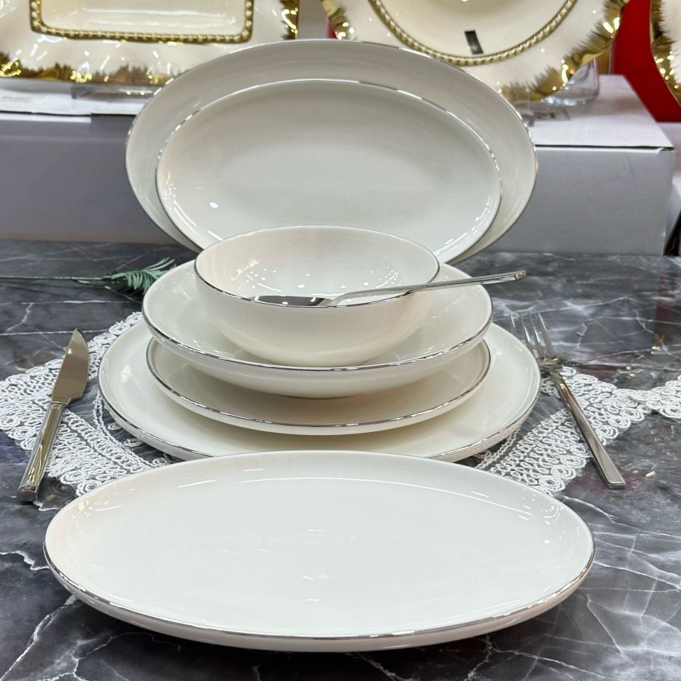 ARDEN  6 KİŞİLİK 27 PARÇA GUMÜŞ YEMEK TAKIMI