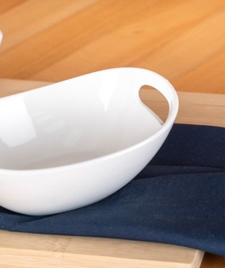 BİANCO PERLA OAVAL KUPLU KASE - 16.5 CM