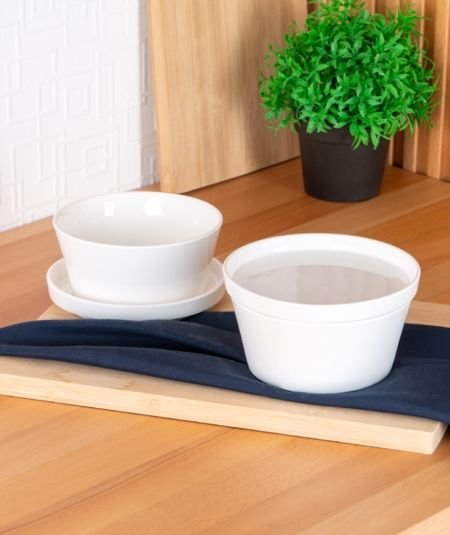 BİANCO PERLA YUVARLAK KAPAKLI FIRIN KASE  - 14.5CM