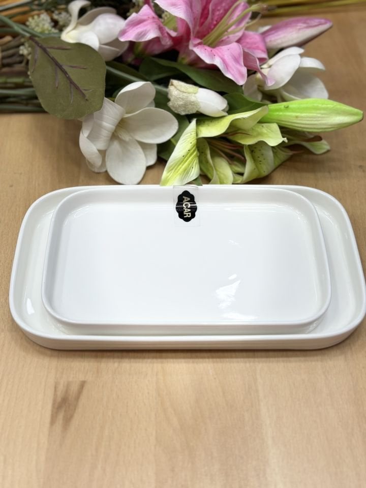 PERLA 26CM DİKDÖRTGEN PORSELEN SERVİS