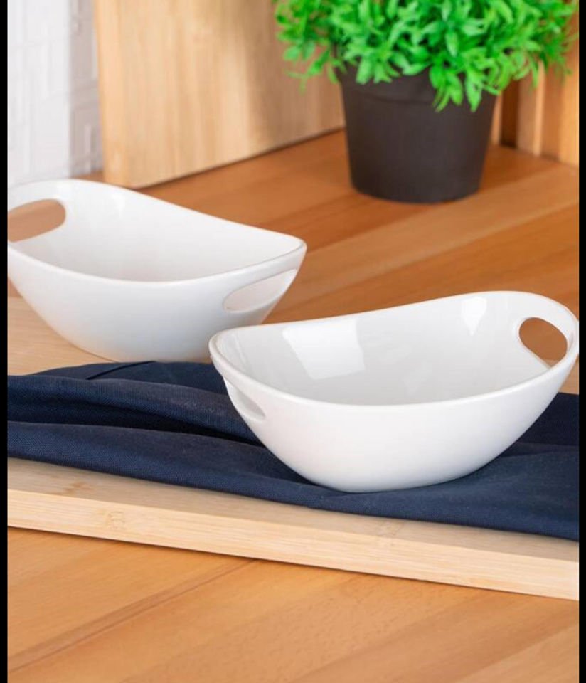 BİANCO PERLA OVAL KUPLU KASE