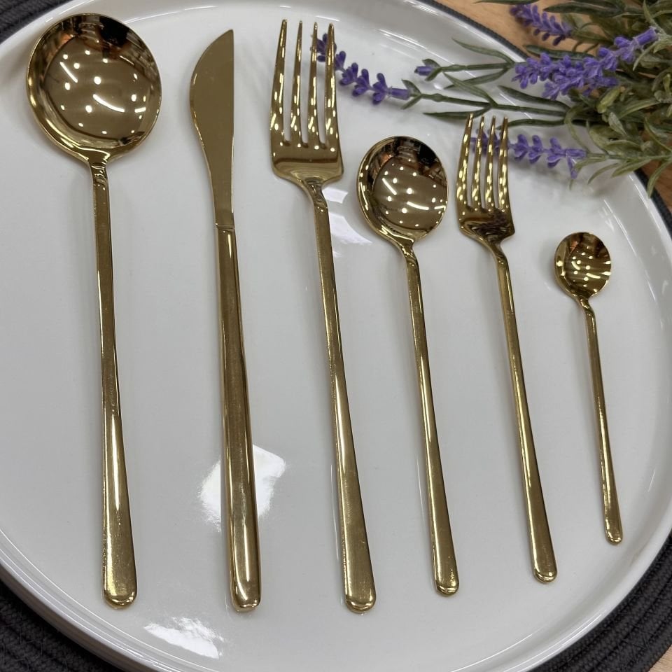 MİLANO 36 PARÇA 6 KİŞİLİK GOLD ÇATAL BIÇAK TAKIMI