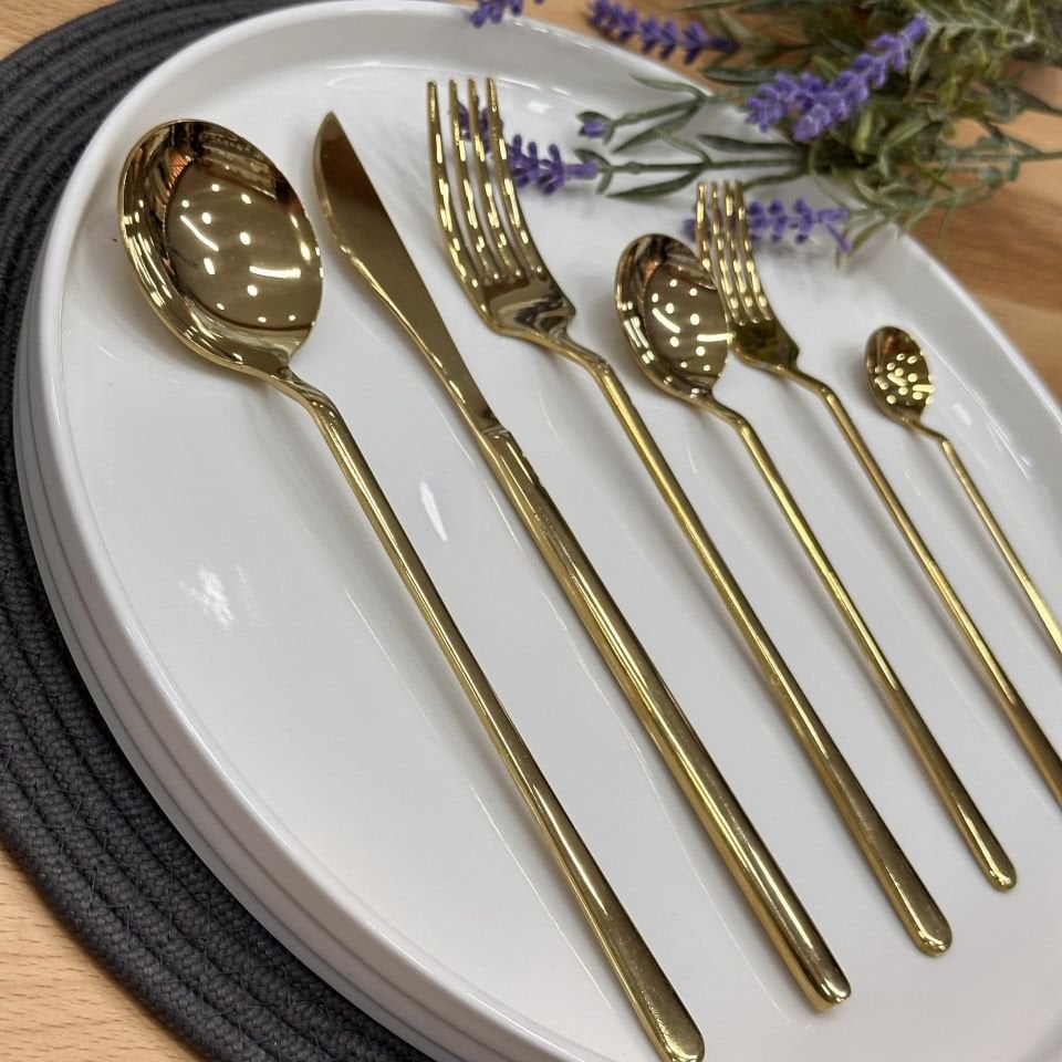 MİLANO 36 PARÇA 6 KİŞİLİK GOLD ÇATAL BIÇAK TAKIMI