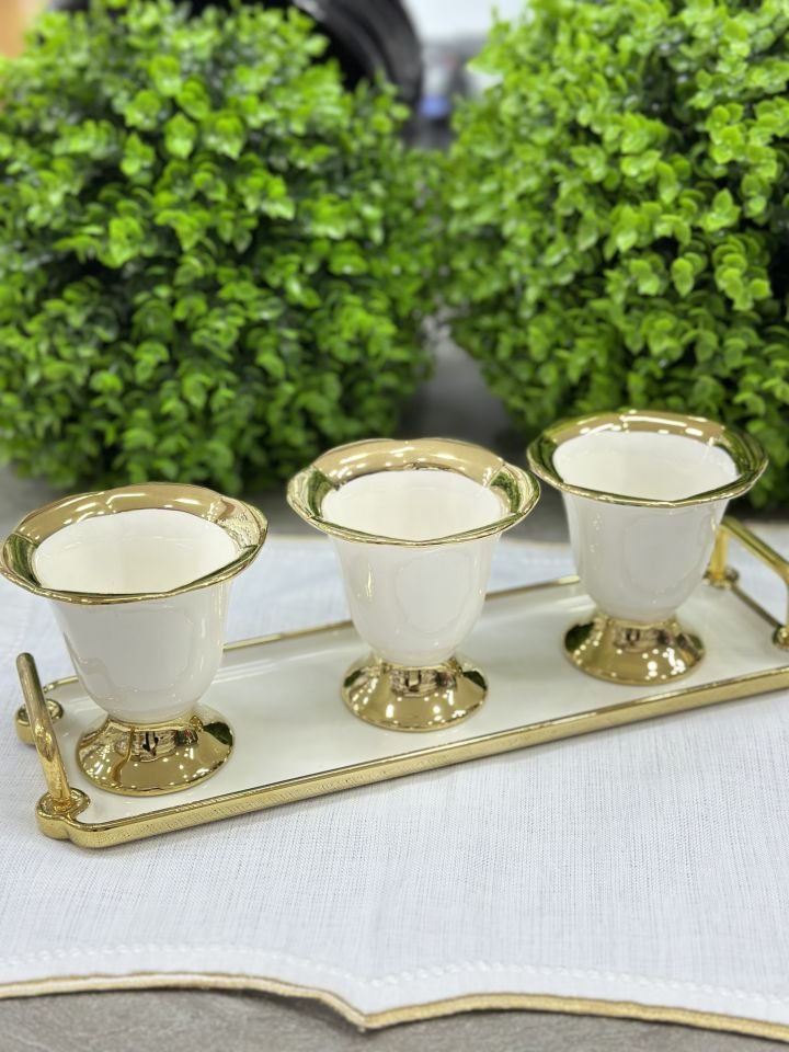 SAFİR PORSELEN GOLD SUNUM KASE