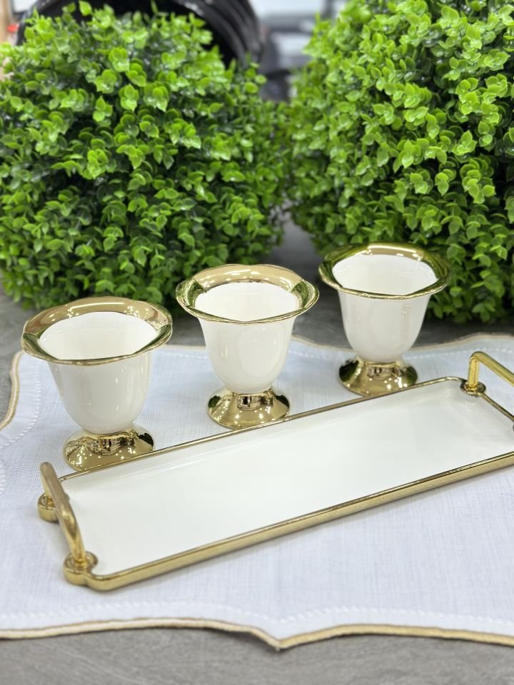 SAFİR PORSELEN GOLD SUNUM KASE