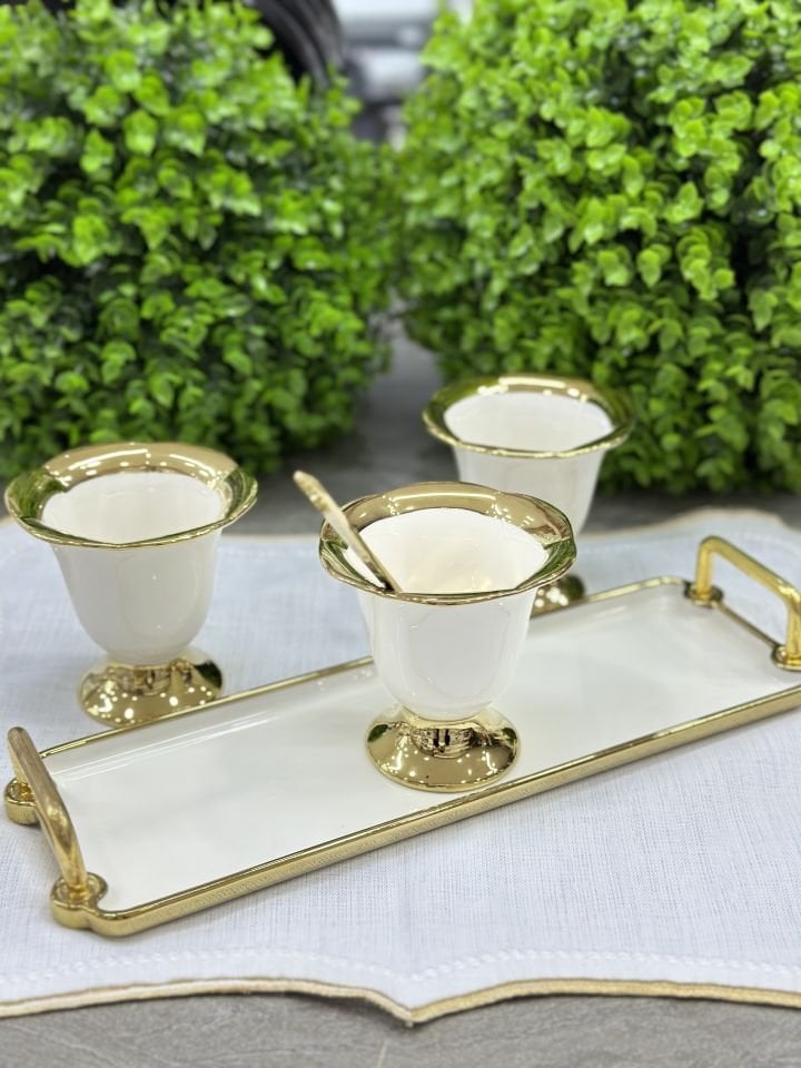 SAFİR PORSELEN GOLD SUNUM KASE