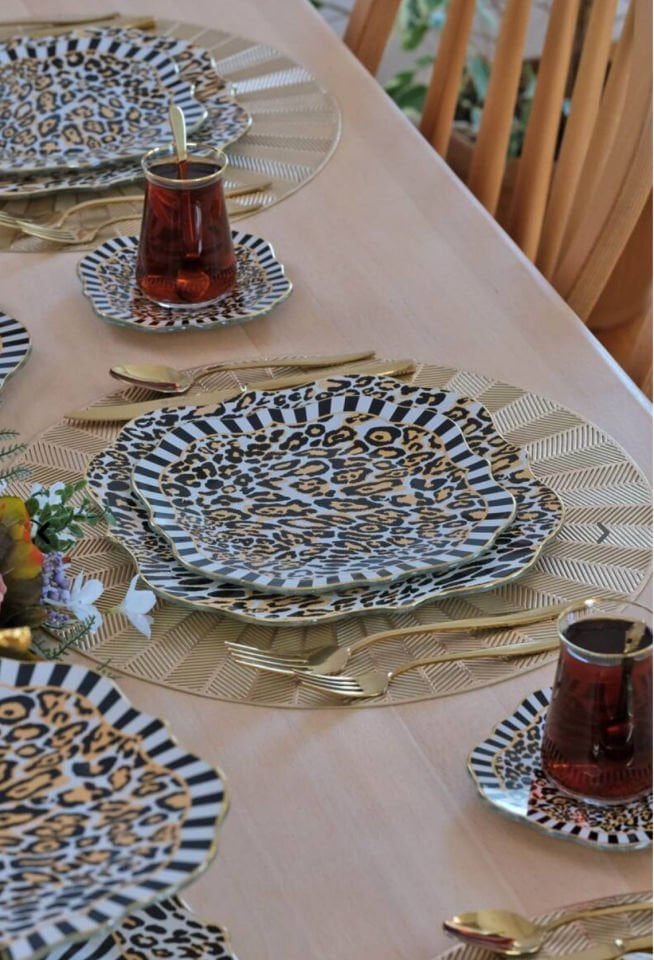 LEOPAR 28 PARÇA 6 KİŞİLİK CAM İKRAM SETİ