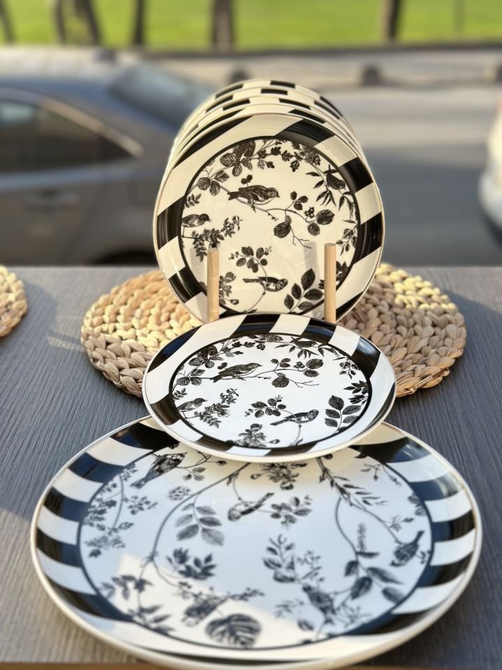 BLACK 7 PARÇA  PORSELEN  PASTA SETİ