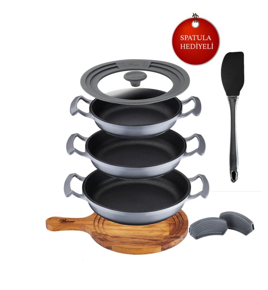 TRY COOK GRİ 7 PARÇA SAHAN SETİ